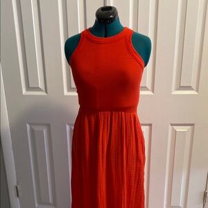 Elegant Red Sleeveless Maxi Dress